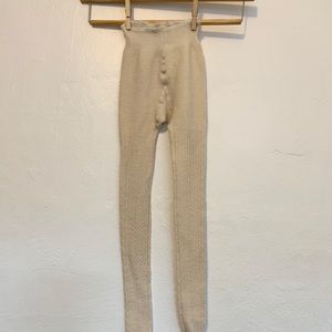 Cable Knit Cream Colored Tights